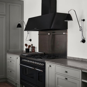 Grey inset shaker cabinets