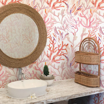 Coral Reef Peel and Stick Wallpaper, Pink