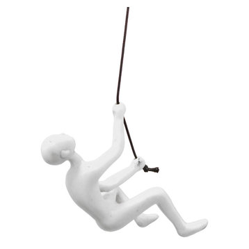 Climbing Man Wall Art, White