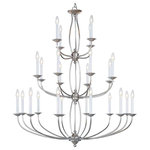 Livex Lighting - Home Basics Chandelier, Brushed Nickel - This twenty four light chandelier from the Home Basics collection is an alluring reflection of traditional style. The elegant sweeping arms and brushed nickel finish are beautiful details that unite for a breathtaking piece.