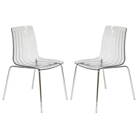 LeisureMod Ralph Dinin Chair, Clear