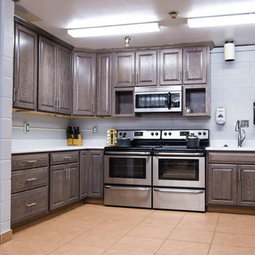 Firehouse Kitchen with Driftwood-Stained Oak