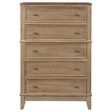 Chic 5 Drawers Chest Solid Wood