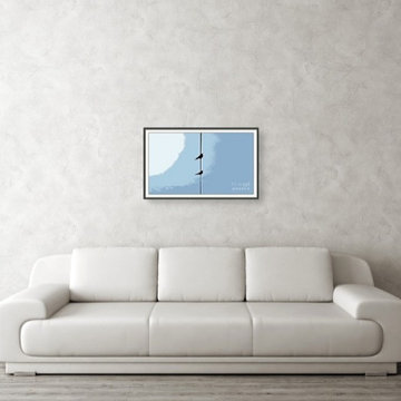 Paint Our Skies Blue Framed Print - Frame Matte Black - Shape Natural