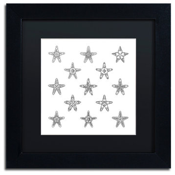 Filippo Cardu 'Sea Stars' Art, Black Frame, Black Mat, 11x11