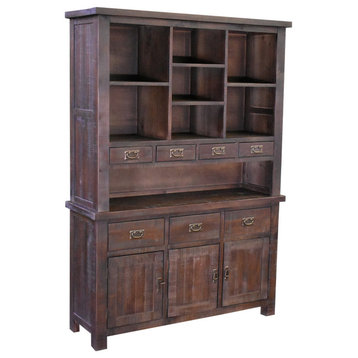 Barlow Sideboard With Hutch Rustic Brown 56"