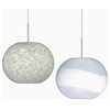 Luna 1 Light Pendant, Satin Nickel, Incandescent, Opal Frost Glass
