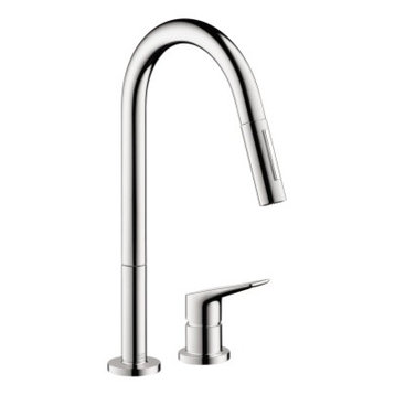 Axor Citterio M 2-Hole Kitchen Faucet, Pull-Down, Polished Chrome