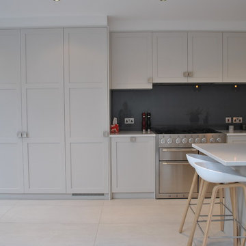Modern shaker kitchen with tall units.