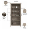 Pemberly Row Kitchen Pantry Cabinet in Washed Gray - Engineered Wood