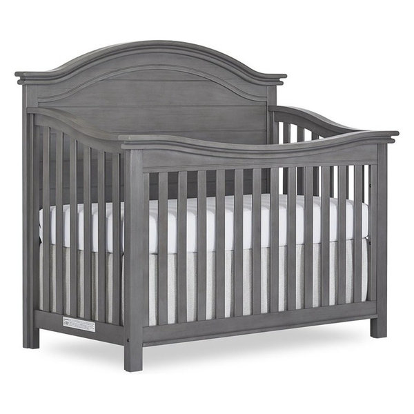 Evolur Belmar Curve 5 in 1 Convertible Crib in Rustic Gray