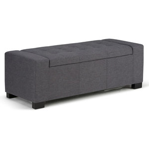 Bench Black Leather Look Chrome Metal Contemporary Accent And Laredo 51 Contemporary Storage Ottoman Slate Gray