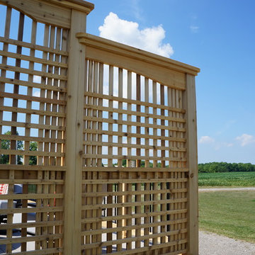 Cedar and Composite Deck with Trellis