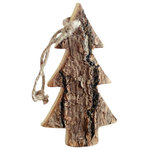 Winter Wonderland Bark Tree Ornaments - these little trees made of real bark and wood will bring a natural rustic element to your holiday décor. Perfect for hanging on a tree on in your window and comes in two variations. 6” small, and 9” large.
