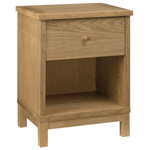 Bentley Designs - Atlanta Oak Furniture 1-Drawer Bedside Cabinet - Atlanta Oak 1 Drawer Bedside Cabinet features simple clean lines and a timeless style. The range is available in two tone, white painted or natural oak options, to suit any taste. Also manufactured with intricate craftsmanship to the highest standards so you know you are getting a quality product.