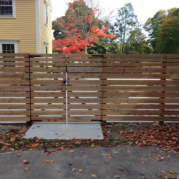 Horizontal boards cedar fences