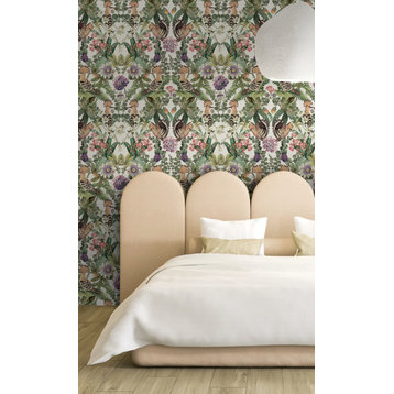 Tropical Birds Bold Tropical Wallpaper, White, Double Roll