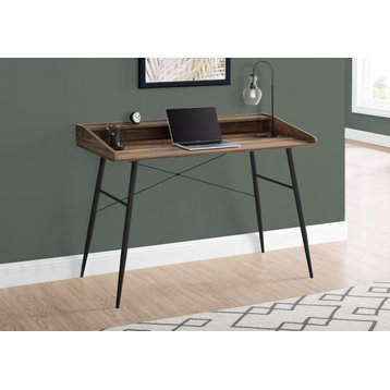 Computer Desk, Home Office, Laptop, Storage Shelves, 48"L, Work, Metal, Brown