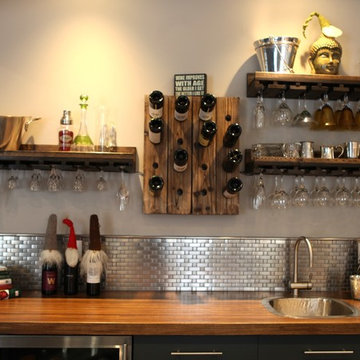 Eden Mosaic Tile Installations: Brick And Square Pattern Stainless Steel Tile