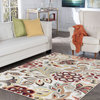 Dilek Transitional Floral Area Rug, Ivory, 9'3"x12'6"