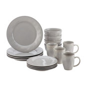 Rachael Ray Cucina 16-Piece Dinnerware Set, Sea Salt Gray
