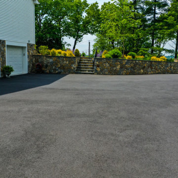 Asphalt Driveway + Retaining Wall + Stone Walkway & Steps