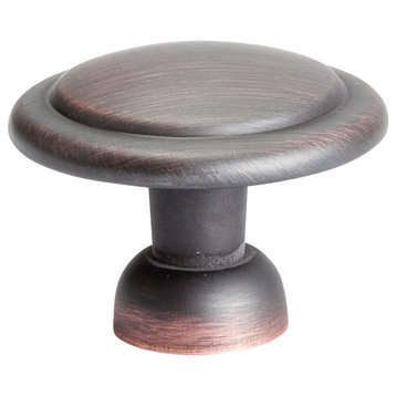 Saucer Style Cabinet Hardware Knob, Oil Rubbed-Bronze 1-3/8" Diameter, 5