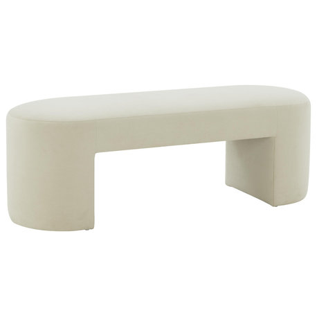 Elena Cream Velvet Bench