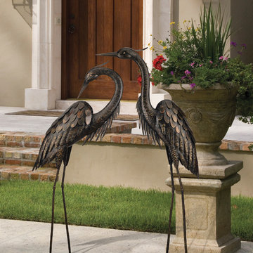 Bronze Heron Statues