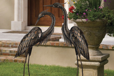 Bronze Heron Statues