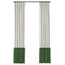 Ivory and Emerald Green Linen Color Block Curtain, Single Panel
