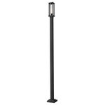 Z-Lite - Glenwood One Light Outdoor Post Mount, Black - Illuminate a walkway to the front door with this modern outdoor post mounted fixture from the Glenwood collection. Featuring a tall slender column and lantern made of a weather-resistant aluminum material in a deep black finish this lamppost style lighting piece is sure to survive the elements for years to come. In addition it also features a contemporary lantern with a tube-like clear glass globe that encases the bulb and is nestled by four thin braces.