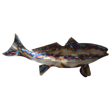 Fish laser cut steel wall mounted - Size: 25"L x 2"W x 9"H.