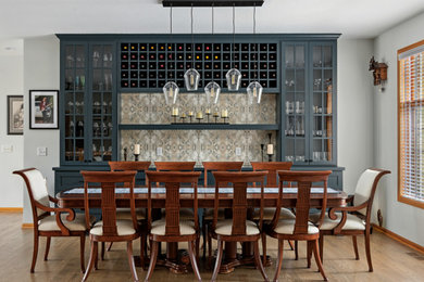 Example of a large transitional kitchen/dining room combo design in Minneapolis