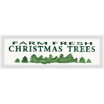 "Farm Fresh Trees" Framed Painting Print, 30x10