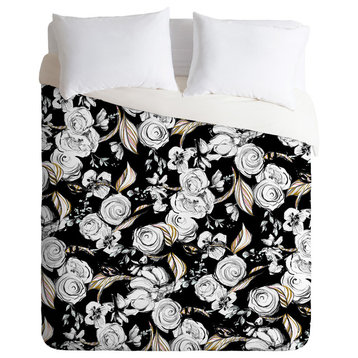 Pattern State Floral Sketch Midnight Duvet Cover