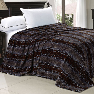 Chocolate Snake Safari Flannel Fleece Blankets (Twin & Queen Sizes)