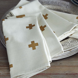 METALLIC CROSS NAPKINS - NEW - Napkins