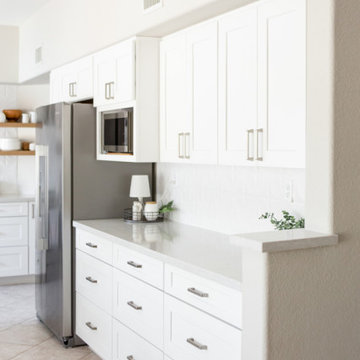 White and Natural Wood Kitchen Remodel