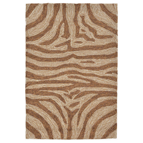 Ravella Zebra Indoor/Outdoor Rug, Brown, 2'x3'