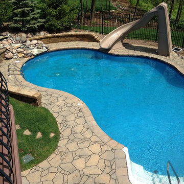 Firepit and Pool with Slide