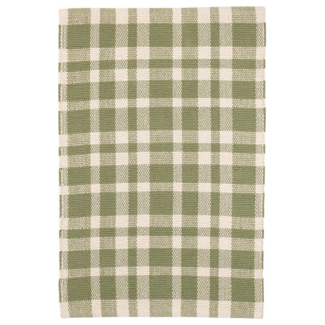 Dash and Albert Tattersall Sage Handwoven Cotton Rug, Green, 3' x 5'