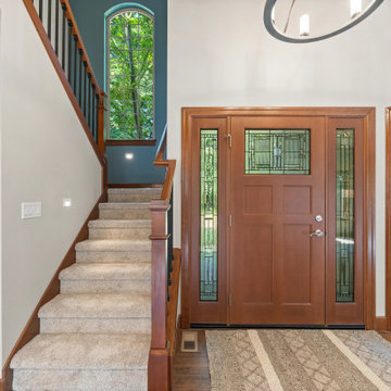 Entry with a New Leaded-Glass Front Door - Puyallup Remodel
