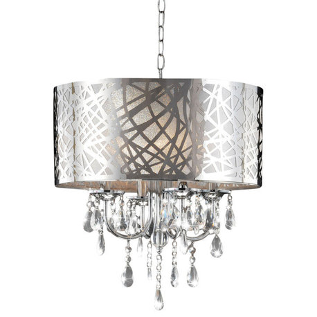 4-light Chrome Crystal Chandelier