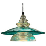 Railrodware - Insulator Light Pendant 12" Trafficlight Lens MS Aqua 500 lumen - Vintage pendant for the kitchen dining room or restaurant. The perfect upcycled lighting choice for that rustic industrial or modern interior. Insulator lights are sourced regionally and all made in the USA meeting all NEC Standards and can be tested & UL labeled if needed for inspection at an additional cost. The pendant comes ready to hang with instructions, canopy, hardware and bulb.