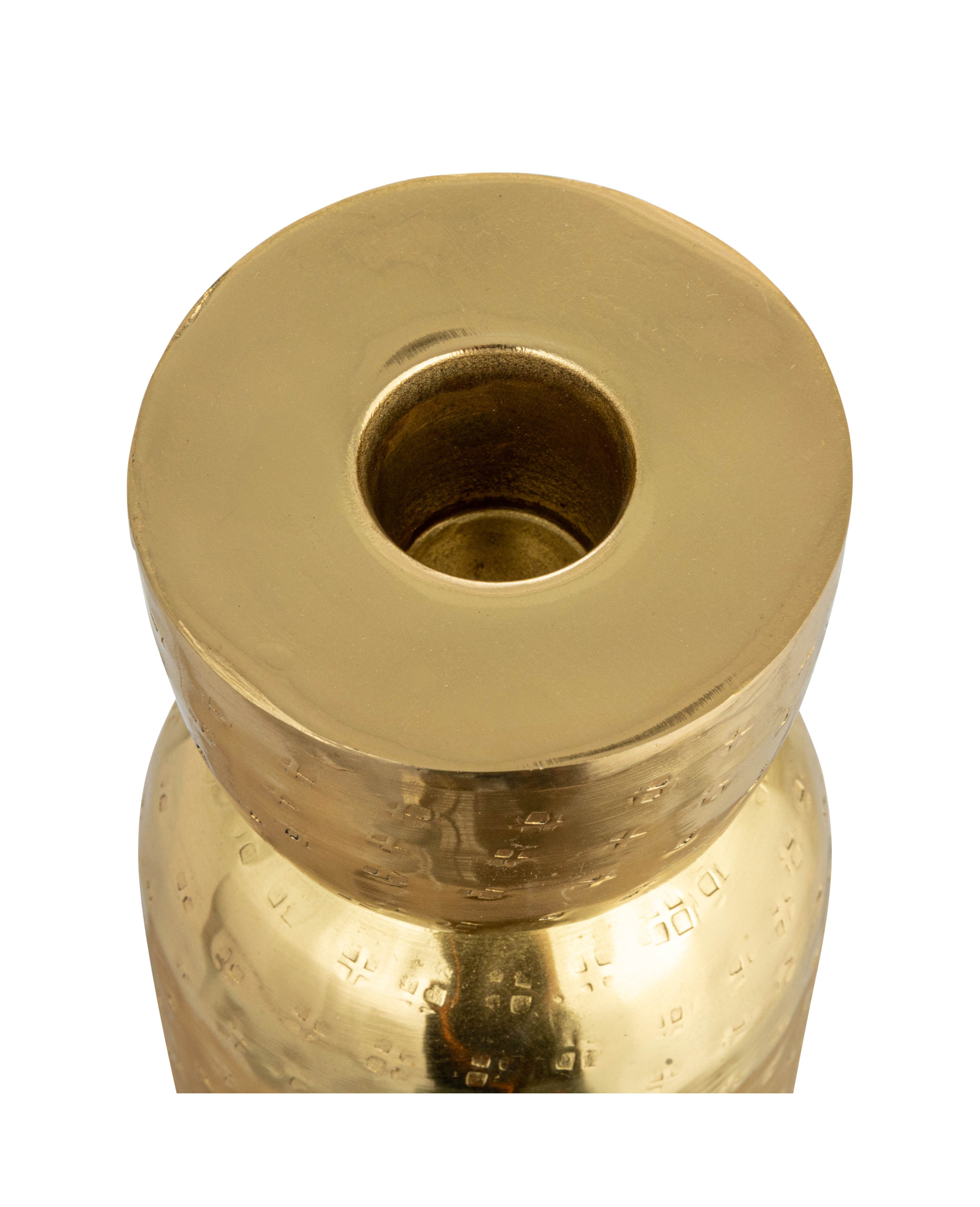 Hammered Metal Taper Candle Holder, Set of 3 Sizes, Antique Gold Finish ...