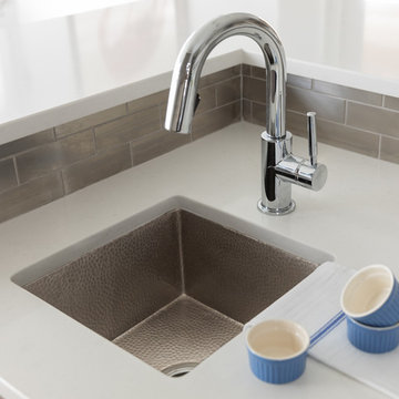 BAR AND PREP SINK - HAMMERED STEEL