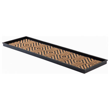 46.5"x14"x1.5" Rubber Boot Tray With Diamond Coir and Rubber Insert