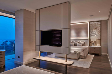 Photo of a contemporary bedroom in London.