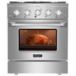 Empava - Empava 30" 4.2 cu. ft. Slide-In Single Oven Gas Range With 4 Burners - The slide-in gas range offers the heavy-duty cast iron grates and 4 versatile burners, two 9000-BTUs Semi-rapid Burners, two 15000-BTUs Rapid Burners distribute even heat for simmer (low to 1000-BTUs), boil, stir-frying, steaming, melting or even caramelizing!